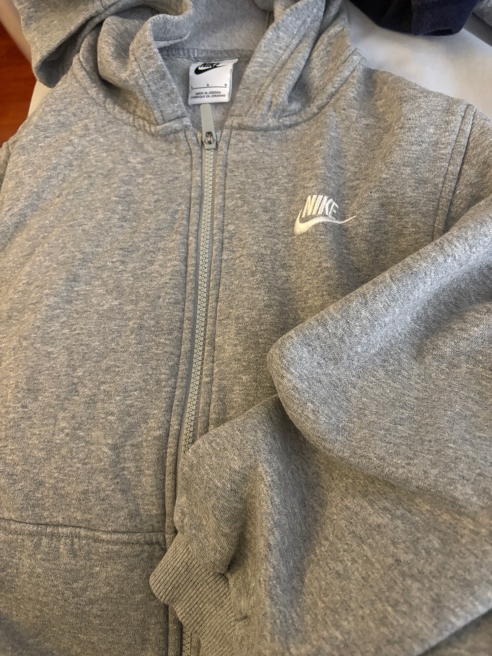 Nike Light Gray and black Full-Zip Hooded Sweatshirt
